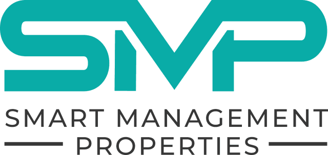 Logo for Smart Management Properties; teal letters SMP, text below: SMART MANAGEMENT PROPERTIES, with a line.